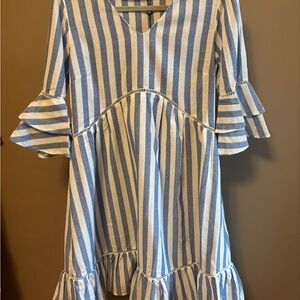 NWT Molly Bracken Blue & White Striped Dress